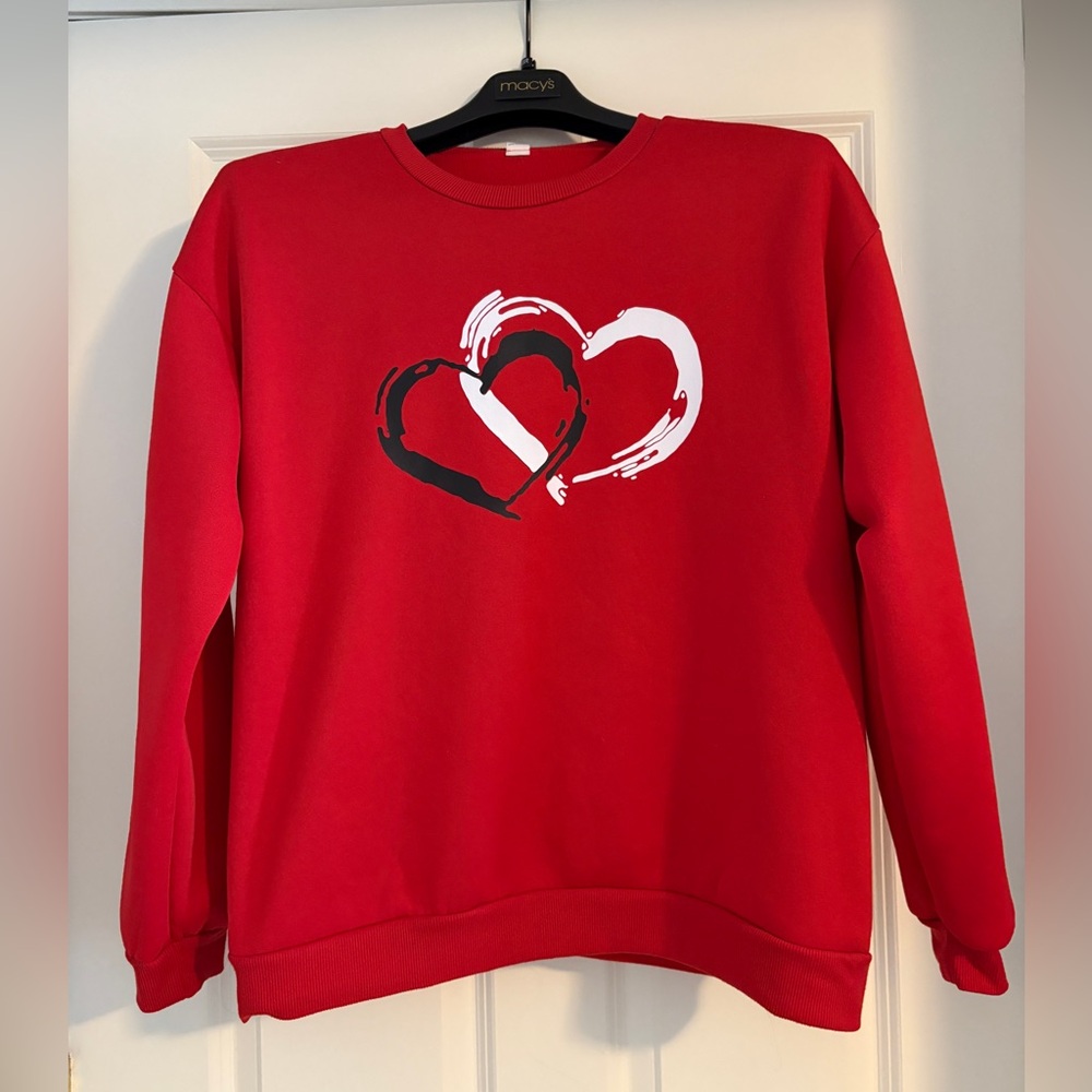 Red Heart Print Women's Sweater